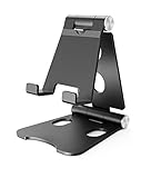 BERTRONIC BC535 Mini Handy & Tablet Ständer, Halterung aus Aluminium, Doppelscharniere, 270 Grad verstellbar, kompatibel mit iPhone, Galaxy, iPad, Sony, HTC, Samsung, LG und M