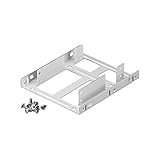 Goobay 95875 2,5' Festplatten-Einbaurahmen auf 3,5' - 2-fach zum Einbau von einer HDD- / SSD-Festplatte in einen 3,5 Zoll Einbaurahmen, Silb