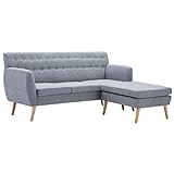 vidaXL Sofa in L-Form Stoffbezug Hellgrau Ecksofa Polstersofa Couch Loung