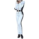 Blingko Schneeanzug Damen mit Reißverschluss Outdoor Sports Ski-Anzug Schnee Skifahren Sätze Langer Overall Nachhaltige Wanderpulli Daunenjacken Übergang