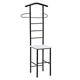 CARO-Möbel Herrendiener JIVO Stummer Diener Kleiderständer in schwarz/weiß, 121 cm, Garderobe mit Hosenbüg