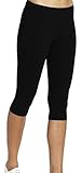 iloveSIA Damen Capri Leggings 3/4 Lang Blickdichte Baumwollleggings Sporthose Sportleggins Hoher Bund Gymnastikhose Yogahose Dunkelblau S