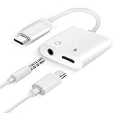 USB C auf 3,5 mm Kopfhörer- und Ladeadapter, 2 in 1 Typ C Audio mit PD 60 W Schnelllade-Aux-Adapter Kompatibel mit iPad Pro 2021/2020, iPad Air 4, Samsung S21 S20 Ultra Note 20, Huawei P40/Mate 40