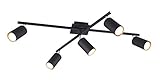 Trio Leuchten Deckenleuchte Marley 612400532, Metall Schwarz matt, Deckenleuchte 5-flammig, exkl. 1 x GU10