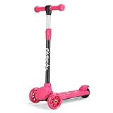 Fascol Kinderroller, Kinderscooter mit 3 LED Räder, Roller Kinder mit Verstellbarem Lenker, Dreiradscooter für Kinder ab 3 Jahren, Belastbarkeit bis 50 kg (Rosa)