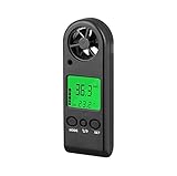 Digitales Windgeschwindigkeitsmesser, Anemometer, Handhled Windmessgerät, Luftstromgeschwindigkeitsmesser zur Messung der Temperaturgeschwindigkeit, für Schießen, Windsurfen, Angeln, Jagd (schwarz)