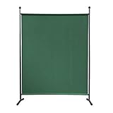 QUICK STAR Paravent 150 x 190 cm Stoff Raumteiler Groß Garten Stellwand Trennwand Balkon Sichtschutz Grü