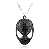 Europäische Und Amerikanische Filmmode Persönlichkeit Schmuck Schwarz Spiderman Maske Logo Legierung Trendschmuck Halskette Herrenschmuck