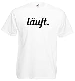lustiges Herren T-Shirt LÄUFT Funshirtweiss-L
