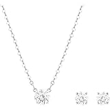 Swarovski Attract Round Set, Rhodinierte Halskette und Ohrringe mit Funkelnden Swarovsk