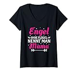 Damen Beste Mama Mutter der Welt Engel ohne Flügel nennt man Mama T-Shirt mit V