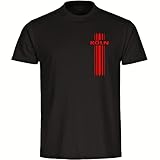 VIMAVERTRIEB® Herren T-Shirt Köln - Streifen - Druck:rot - Shirt Männer Fußball Fanartikel Fanshop - Größe:3XL schw