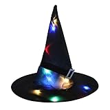 DANSHEN Hexenhut Halloween Dekorationen Halloween Witch Glowing Hat Halloween dekorative hängenden Lichter ​für Außen Hof B