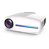 1080p Projektor Full.HD-LED.Home Beamer Video 6500 Lumen Home Cinema2.4g Remote Portable Home Movie Projektor Kompatibel mit Smart (Color : White)