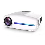 1080p Projektor Full.HD-LED.Home Beamer Video 6500 Lumen Home Cinema2.4g Remote Portable Home Movie Projektor Kompatibel mit Smart (Color : White)