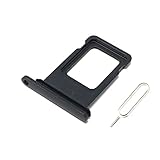 Infigo SIM Karten Halter für Apple iPhone 11 Micro SIM Halter Card Tray Holder Adapter Slot inkl. Simpin (iPhone 11, Schwarz)