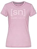 super.natural W Essential I.D. Tee Pink, Damen Merino T-Shirt, Größe S - Farbe Dawn Pink Melange - Fairy