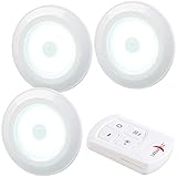 Lunartec LED Batterie Leuchten: 3er-Set superhelle COB-LED-Unterbauleuchten, Timer, 120lm, erweiterbar (LED mit Fernbedienung)