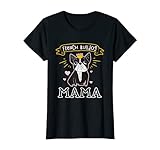 Damen French Bulldog Mama mit Krönchen und Herzchen T-S