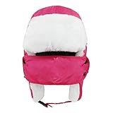 FakeFace Unisex Kinder Fliegermütze Russische Mütze Fellmütze Winddicht Wintermütze Schirmmütze mit Ohrenschutz Mundschutz Winter Outdoor Sport Rad,Motorrad Fahren, Skifahren Pilotenmütze Sturmhaub