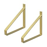 Pxzybd Wandkonsole, Regalträger Dekorativ, Schwarz/Gold/Weiß Regalwinkel, Schwebende Regalhalterungen, Regal Unterstützung Mit Schrauben, Tablarträger, Für DIY-projekte,Gold-20×20cm(7.9×7.9in)