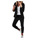 Damen Business Anzug Set Mode Streetwear Sportanzug Gemütlich Übergroße Langarm Hosenanzug Loose Sweatshirt Pullover Lange Hose Outfit Kuscheliger Hausanzug Frühling & Herb