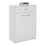 CARO-Möbel Kommode Sideboard Schrank Tommy in weiß, Anrichte Highboard mit Schublade und 2 Tü