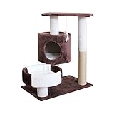 cat tree Katzenbaum for Indoor Katzen 27, 6 Zoll 3 Schichten Katze Eigentum Stabile Katze Kletterrahmen Komfortables Flanell Katze Haus mit Kratzer Pfosten Spaß Vergnügungspark