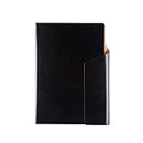 KYAM Notizheft Reisetagebuch A5 Notizbuch Leder Journal Reise Tagebuch Buchen Hohe Qualität Papiergeschenke Für Freund Geburtstag Schreibblock (Color : Black)
