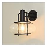 Außenwandleuchte Outdoor-Wandlaterne Ovale Außenanhänger Licht Moderne Garten Wandbeleuchtung Außerhalb SCONSE FIGHTURES MATTE BLACK Wandhalterung IP55. Wasserdichte Gartenlampe Innenhof Licht E27