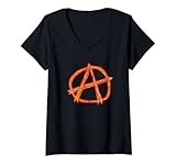 Damen Anarchie-Symbol T-Shirt mit V