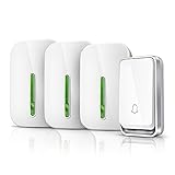 ANHPI Home Wireless Türklingel Smart Pager-150 Meter Fern 30 Songs 3 Level Volumes Türklingeln Für Die Ältere Patientenversorgung (Color : White, Size : 1 Button+3 Receiver)