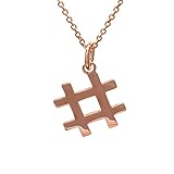 Serebra Jewelry Hashtag Anhänger Halskette | authentisches 925 Sterlingsilber | in den Farben Silber, Gold, Roségold | Instagram Facebook Selfie Snapchat Süß Social Media Tag | by (Roségold-Überzug)