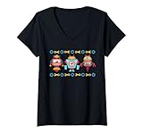 Damen Bunte Roboter Mechanik Robotik Ingenieur Spielzeug T-Shirt mit V