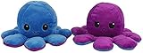 Oktopus Kuscheltier - Fidget Toy Reversible Stimmungs Octopus Plüschtier - niedliche Flip Doll Soft Cabrio zum Wenden Geschenke für Kinder Mädchen Jungen - Spielzeugsicherheit getestet. (lila blau)