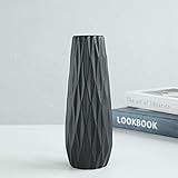 Vase Schwarz,Keramik Vase für Pampasgras,Moderne Deko Matt Schwarze Vasen,21Cm Höhe Tischdeko Blumenvase,für Wohnzimmer Schlafzimmer Tisch Zuhause Büro Dekorative,Geschenk Weihnachten,Schw