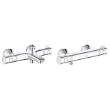 Grohe Grohtherm 800 Thermostate (Thermostat-Wannenbatterie, DN 15) chrom, 34567000 & Grohtherm 800 Thermostate (Thermostat-Brausebatterie, DN 15) chrom, 34558000