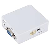 FZJDX 1080P Tragbarer HDMI-kompatibler VGA-Konverter Videobox-Audioadapter,Geeignet Für PC-Notebook-Computerprojektor (Color : As shown, Size : One size)