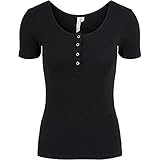 PIECES Damen PCKITTE SS TOP NOOS BC T-Shirt, Black, M