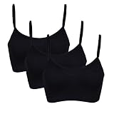 Vertvie Womens Strech Duenn Ohne Buegel Push up Yoga Sports BH Bra Top Set Fuer Fitnesstraining Polsterung 2er/3er Pack (Größe S/Etiketten M, 3 Schwarz)