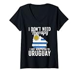 Damen Uruguay Flagge I Urlaub in Uruguay T-Shirt mit V