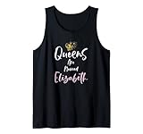 Elizabeth Name Queen Personalisierte Frauen Mädchen Niedlich Rosa Schwarz Tank Top