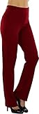 ToBeInStyle Damen High Waist Boot-Cut Kleid Hose, Klassisches Burgunderrot, X-Groß