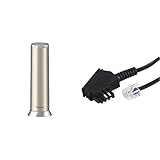 Panasonic KX-TGK220GN Design-Telefon mit Anrufbeantworter (Wecker, Haustelefon (schnurlos), HD-Telefonie) Champagner & Hama Telefonkabel (TAE-F-Stecker - Modular-Stecker 6p4c, 10m) schw