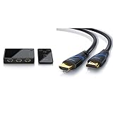 CSL-Computer - HDMI Switch 4k - 3 Port HDMI Umschalter - ARC - CEC - Verteiler inkl Fernbedienung und Netzteil & 1m HDMI Kabel 2.0a 2.0b - Ultra HD 4k 60Hz - neuester Standard - schw