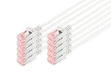 DIGITUS LAN Kabel Cat 6-5m - Slim - 10 Stück - RJ45 Netzwerkkabel - UTP Ungeschirmt - Kompatibel zu Cat-6A - G