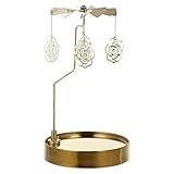 TOYANDONA Weihnachten Kerzenhalter Teelicht Karussell Gold Kerzenständer Schwippbogen Metall Kerzenleuchter Blumen Anhänger Vintage Teelichthalter Xmas Deko Weihnachtsdeko W