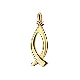 JEVELION Gold Anhänger mit Fisch Anhänger 333 Gold 8 Karat für Damen Kettenanhänger mit Schmuck-Etui + Zertifik