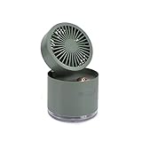 WZHZJ 2 in einem tragbaren Mini-Fan-Luftbefeuchter USB Ladung stummes Lüfter Einstellbarer Sprühkühlventilator-Klimaanlage for den Heimgebrauch (Color : Green)