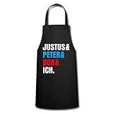 Spreadshirt Die Drei Fragezeichen Justus & Peter & Bob & Ich Kochschürze, Schw